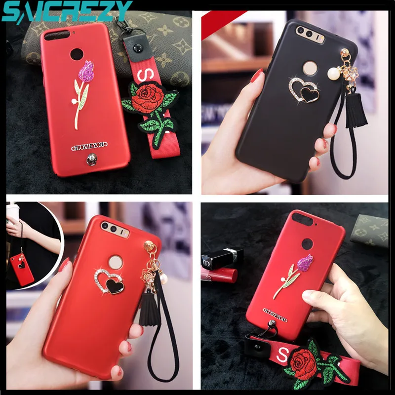 

For ZTE Nubia Z17 Lite Case Hard pc bumper for Nubia Z11 Mini S Z17 Nubia Z17S phone case cover pearl pendant Wrist strap Ropes