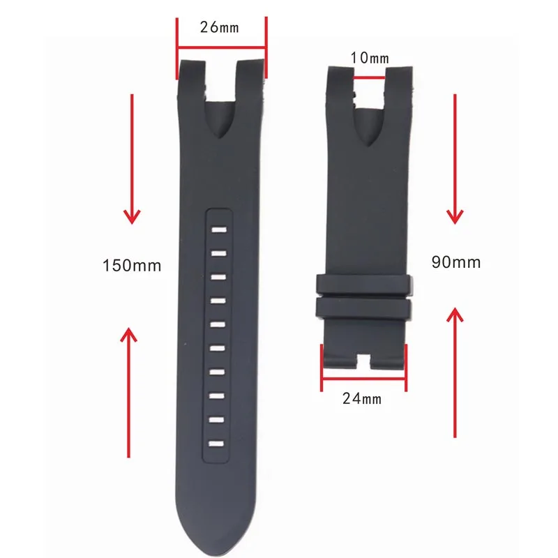 

Waterproof silicone watchband 26*24mm for invicta watch belt black rubber watch strap for invicta strap watch ccessories