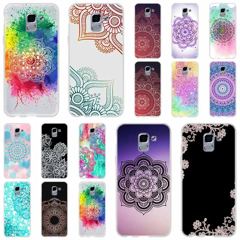 

Floral Paisley Mandala Henna For Phone Case Samsung Galaxy j6 J8 J7 J5 J3 J4 Plus 2018 2017 2016 J610 Prime Soft Silicone Coque