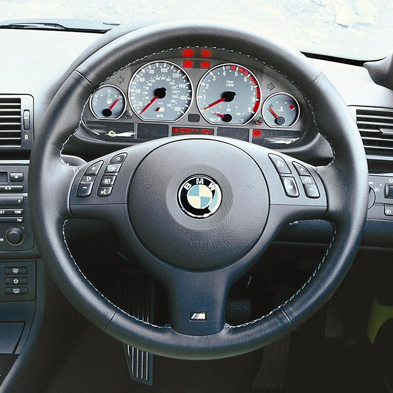 Чехол на руль из натуральной кожи для BMW E46 E39 330i 540i 525i 530i 330Ci M3 2001 2003 Оплетка you|Чехлы