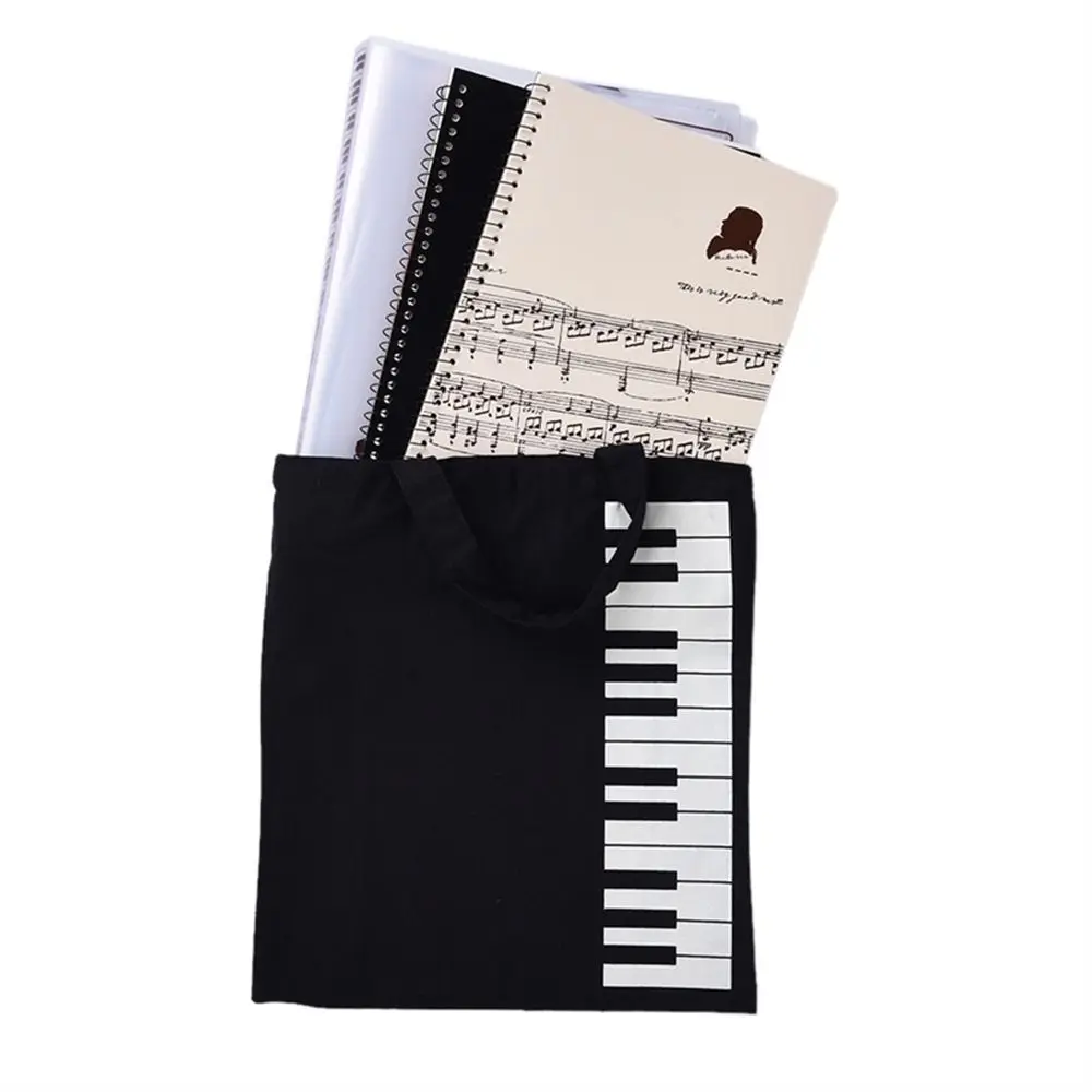Fashion Portable Cotton And Linen Music Score Bag Keyboard Pattern