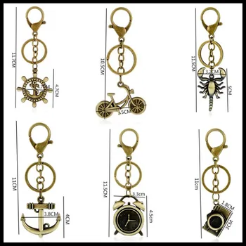 

2019 NEW Fashion Creative Ancient Copper KeyChain Charms Bag Ornaments Car Key Chain Exquisite Gift Birthday Gift Party Favors