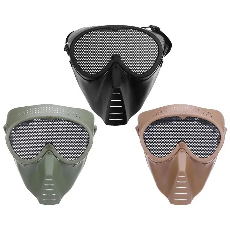 

Airsoft Mask Half Face Metal Steel Net Mesh Mask Hunting Tactical Outdoor Protective CS Halloween Party Half Cycling Face Mask
