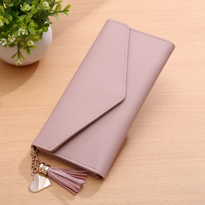 

2019 the new women wallet triangle pendant, flip wallet card wallets, ladies clutch with PU leather
