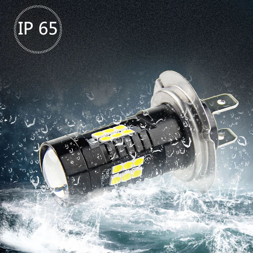 2PCS High Power H7 LED Auto Fog Light Bulbs Car Driving Lamp Running Light 6000K White H7 Bulb Cars Truck LED Lights