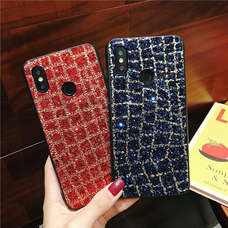 

Luxury Diamond Sand Case For Xiaomi Mi 8 SE 6 A1 A2 Shining Glitter Soft TPU Hard Plastic Case For Redmi 6 6A 4A Note 4X 5 Cover