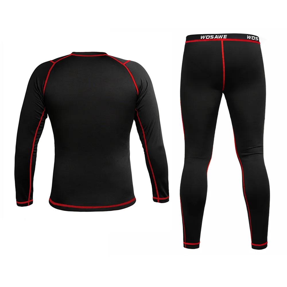 Зимний термальный флисовый компрессионный базовый слой для велоспорта, набор для бега, Джерси, штаны, эластичная одежда, быстросохнущая одежда с длинным рукавом