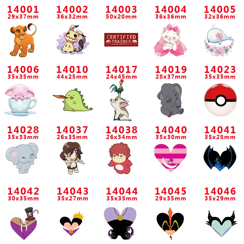 

DIY Craft Supplies cartoon character flat back planar resin 30 pieces. PR-14001-14046