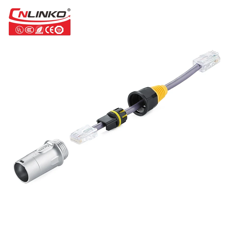 Cnlinko UL/TUV 8pin открытый rj45 кабель ethernet разъем устойчивый к непогоды IP65 сигнала
