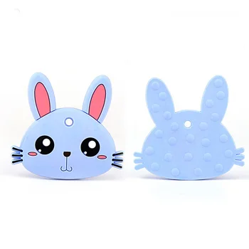 

Rabbit Silicone Teether Baby 1pc Teething BPA Free Silicone Nursing Chewable Beads Infant DIY Pendant Tooth Training Teeth Toys