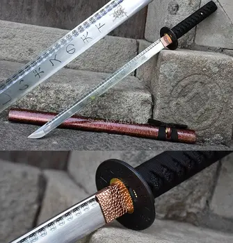 

Handmade Straight Knife Full Tang High Carbon Steel Blade Sharp Japanese Samurai Sword Katana Ninja Cosplay Real Swords