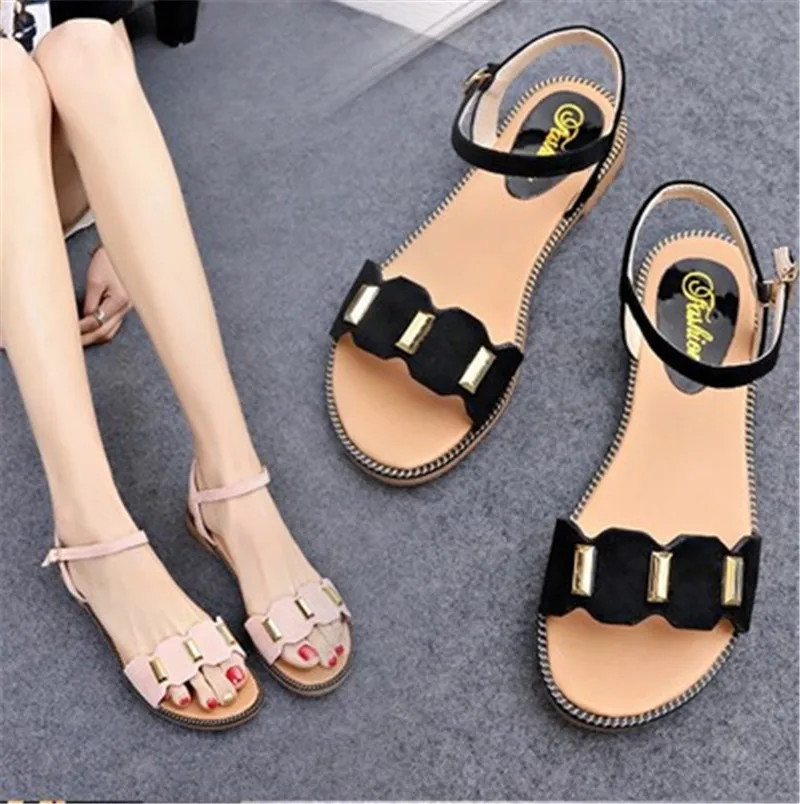 

Fashion Summer Women's Sandals Flat Leisure Solid Color Shoes 2019 New Female Sandals