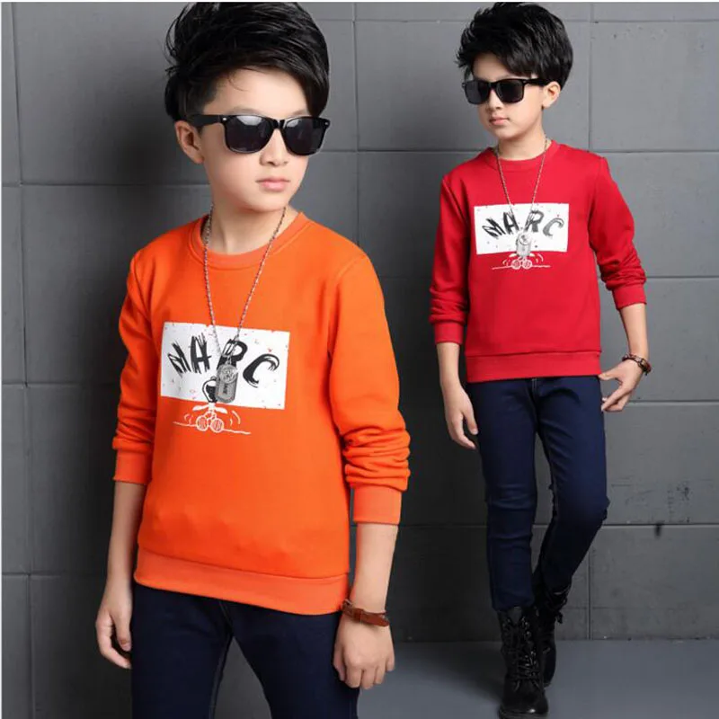 Korean Winter baby boy t shirt woolen letter fashion joker children long sleeve base shirt warmth