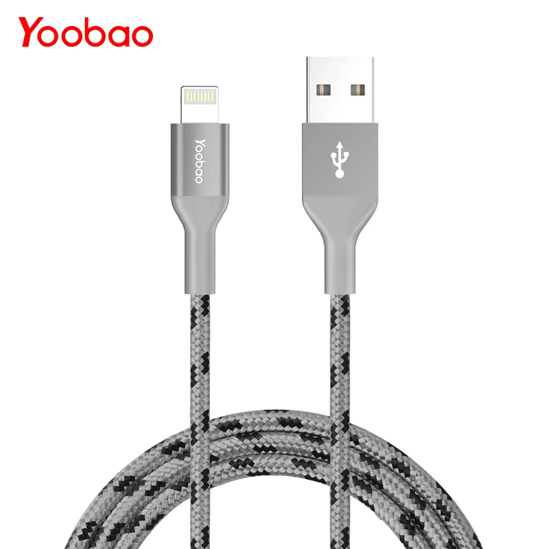 

Yoobao YB-415 MFI 2.1A Lightning Nylon 8 Pin Mobile Phone Cable Fast Charging cable USB Data Cable For iPhone 5S 5 7 iPad