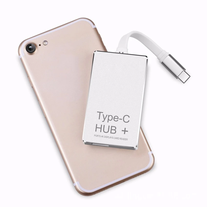 

6-in-1 USB-C Hub Type-C Charging Power Delivery HDMI 4K SD/TF Card Reader for SD card Micro SD card 3.0 card conector Adapter A3
