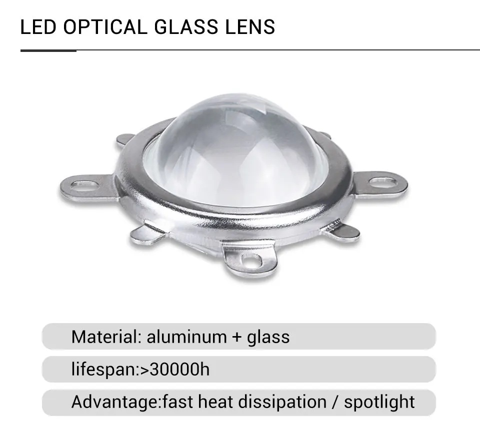 3 шт. 1 комплект 44 мм светодиодный оптические линзы из стекла 60 120 градусов+ 50 мм рефлекторный коллиматор+ фиксированный кронштейн для 20 Вт 30 Вт 50 Вт 100 Вт COB Чип