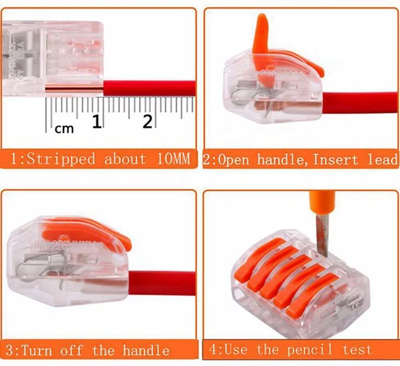 Продукт 412-415 60 шт./кор. электропроводки терминалы бытовой соединители проводов клеммы для быстрого подключения проводов