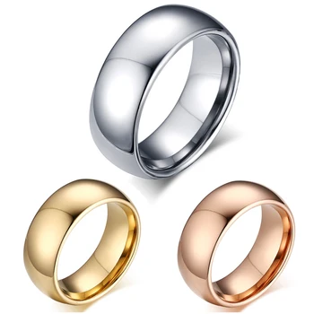 

Tungsten Carbide Rose Gold/Silver color Dome Wedding Band Comfort Fit Mens Womens Promise Ring