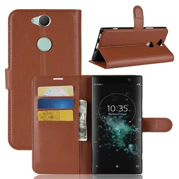 

10pcs/lot Litchi Pattern Flip Magnetic PU Leather Wallet Stand Case For Sony Xperia XA Plus Lychee Grain Cover