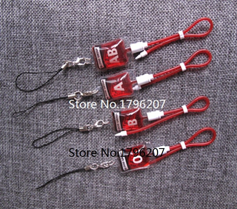 

New Style 4 Pcs/set blood type A B O AB PVC Pendants DIY Jewelry Making Accessories Ty-89