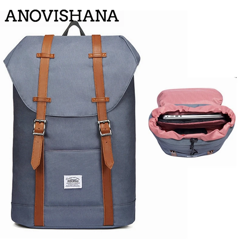 

ANOVISHANA Men Women's Daypack Nylon Travel School Laptop Bags Waterproof For 15.6" Notbook Casual Backpack Schoolbags