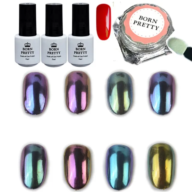Born Pretty 12pcs Set Shinning Chameleon Mirror Glitter Powder Red Born Pretty 12pcs Set Shinning Chameleon Mirror Glitter Powder Red Uv Gel Gorgeous Nail Art