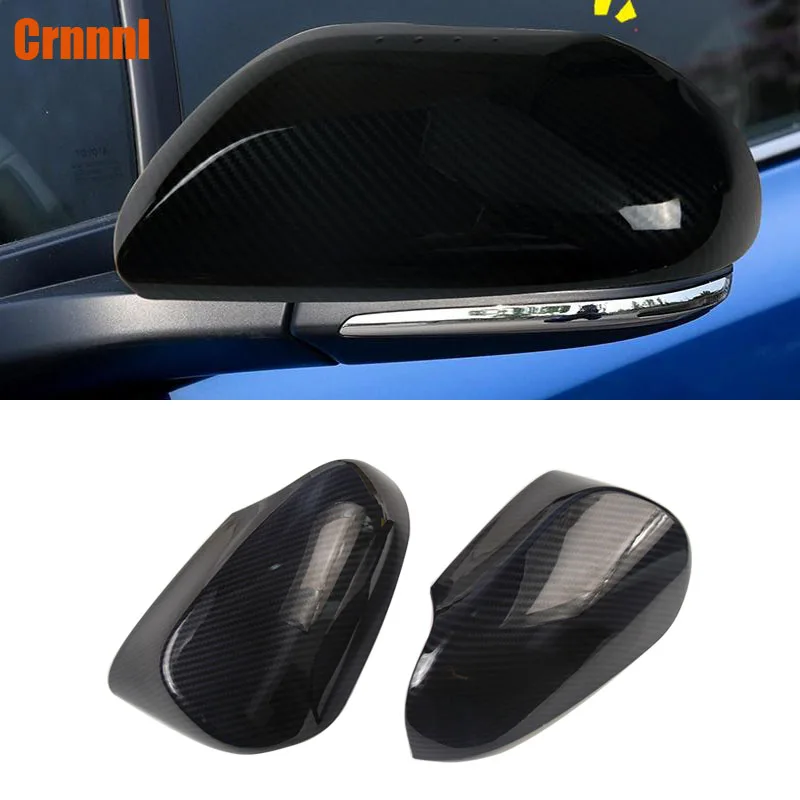 Carbon fiber style protection of the rearview mirror cover Car