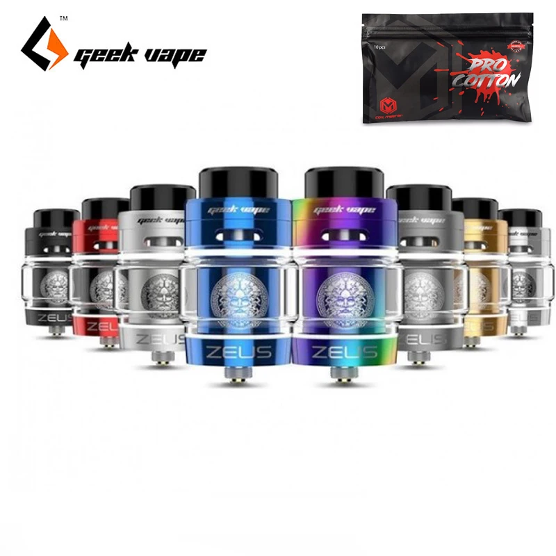 New Color Geekvape Zeus Dual RTA Electronic Cigarettes Atomizer 4ml Tank Capacity free top airflow system Vaporizer Atomizer