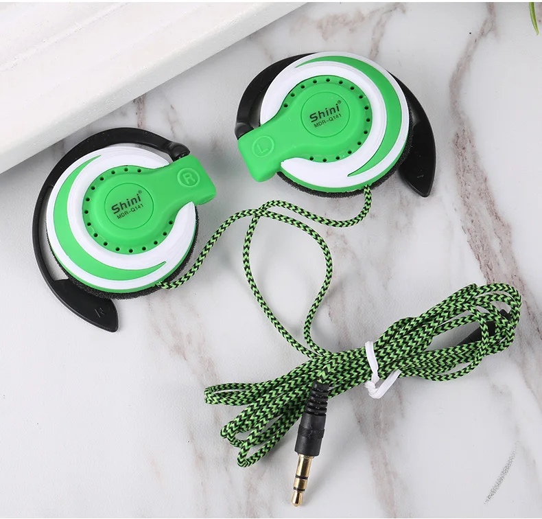 Наушники с супер басами, гарнитура с шумоподавлением, Hi-Fi, наушники с басами, ушные крючки, музыкальная гарнитура для Xiaomi iPhone5/6s, MP3 PC - Цвет: Green