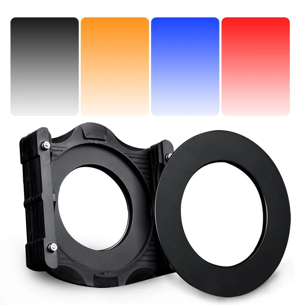 Zomei 6 in1 Square Z-PRO Series Filter Holder Support + Adapter Ring +Gradual grey +Gradual RED+Gradual blue+Gradual Orange