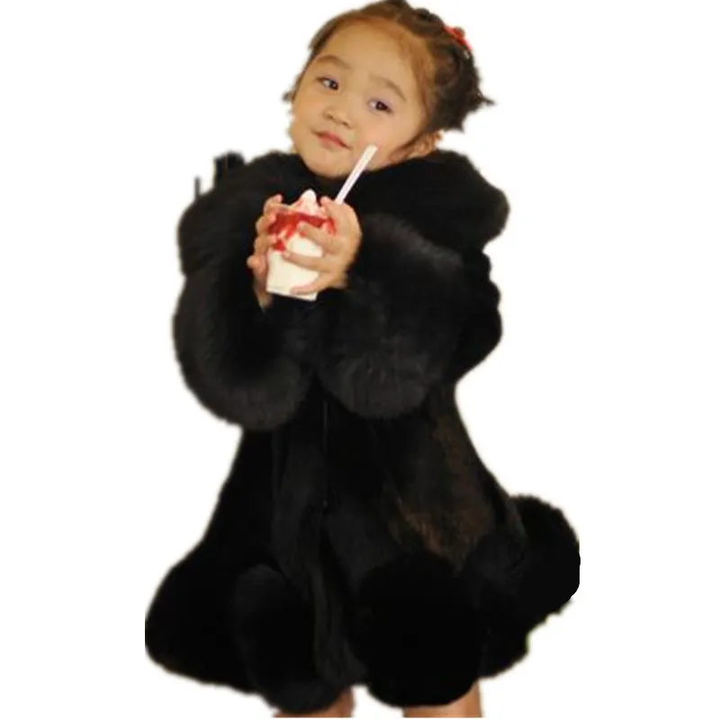 

Furry Children Faux Mink Fur Coat Baby Girl Clothes Long Sleeve Warm Kids Autumn Winter Thickened Cotton Infant Outerwear N109