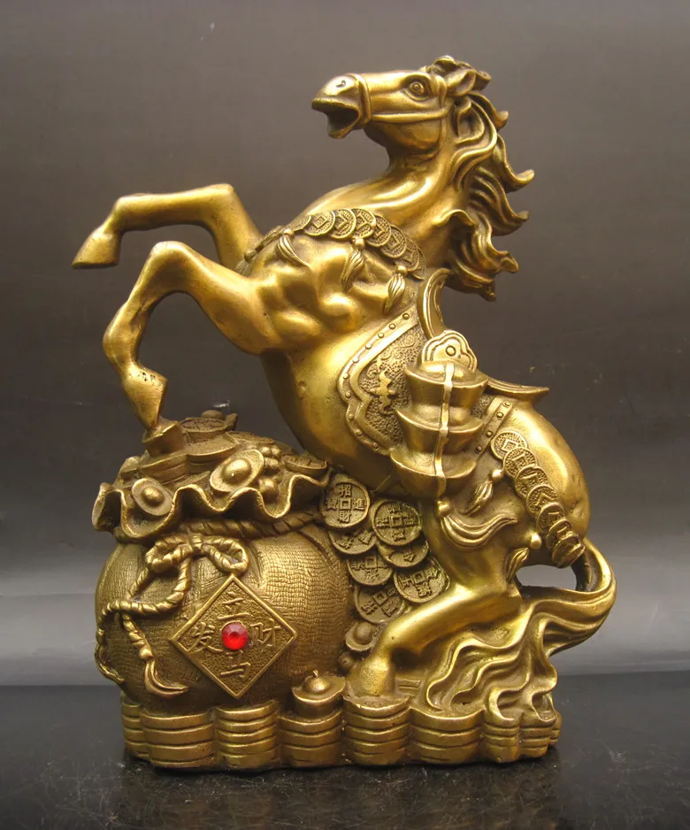 

wholesale bronze factory Copper crafts Auspicious Large technology gift decoration gift copper zodiac horse