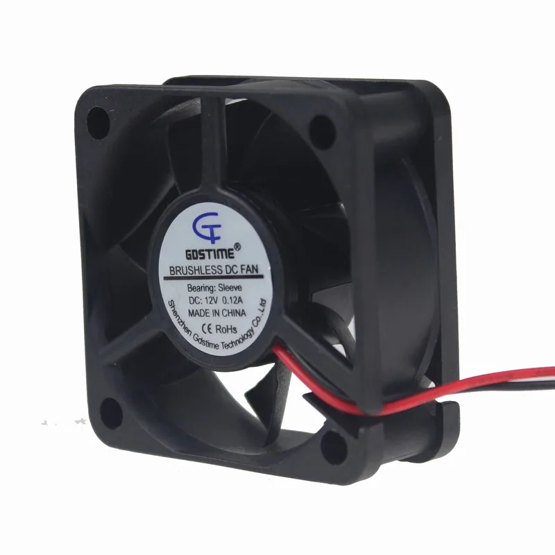 

Gdstime 10 Pieces 12V 2Pin 5020 50x50mm Cooler DC Industrial Motor Equipment Case Cooling Fan 50mm x 20mm