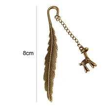 Новая модная Винтажная закладка из сплава Классическая Подвеска в виде оленя с перьями канцелярские аксессуары-книги