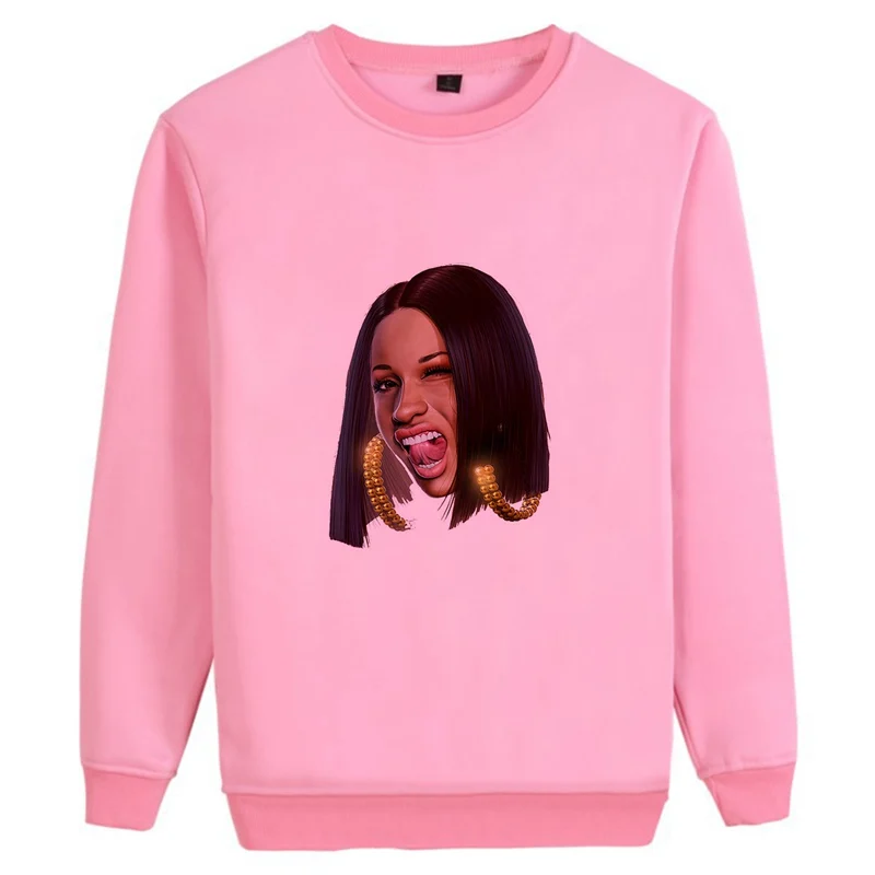 

Rapper Cardi B Harajuku Cute Kawaii Personalise O-NECK Cotton Sweatshirts Leisure Casual Unisex Jumper A194231