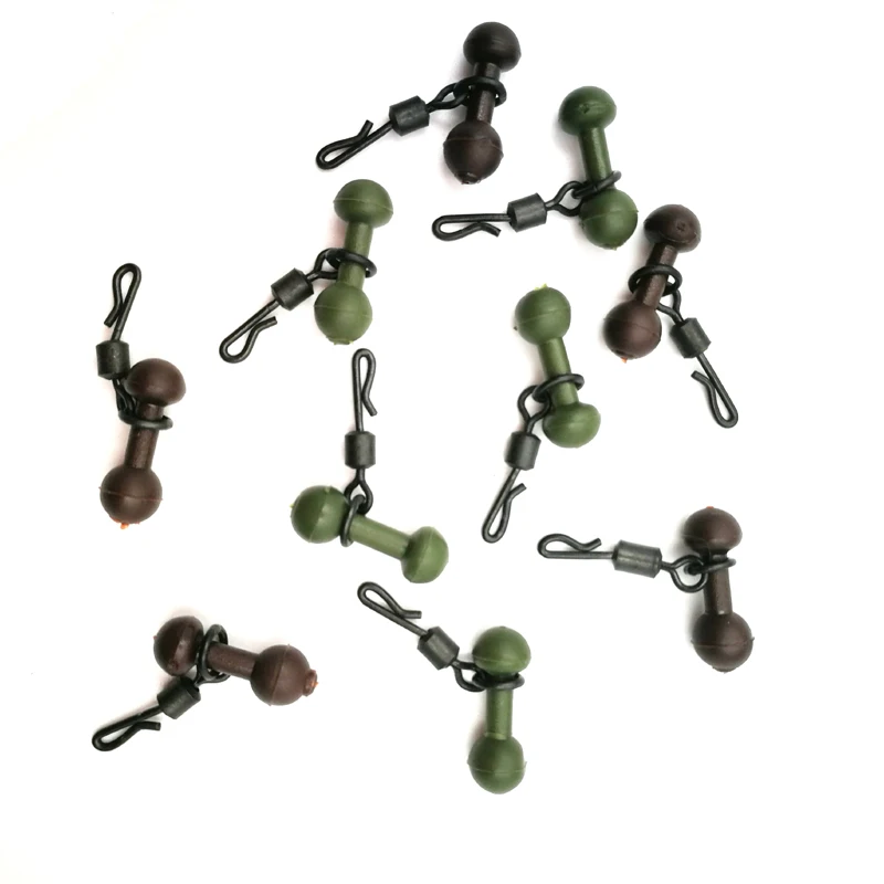 

10pcs Fishing Lure Bell Rolling Swivels Rubber Beads Kits Fish Gear Baits with 10pcs Swivel Ring Connector Fishing Tools Pesca