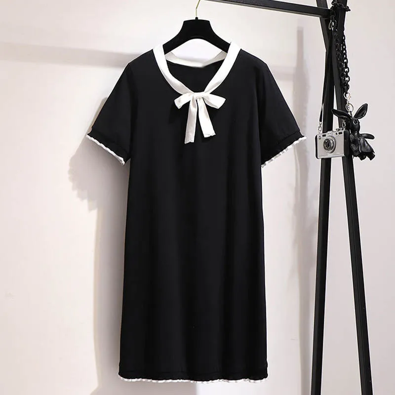 Летняя женская футболка размера плюс, обхват груди 145 см, 5XL, 6XL, 7XL, 8XL, 9XL, женская футболка черного и белого цветов