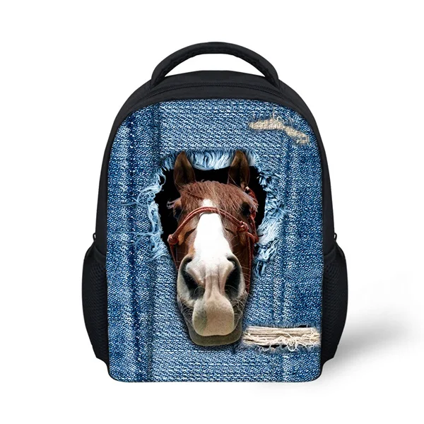 CC3619F INSTANTARTS классные поддельные джинсовые карманные Crazy Horse с принтом для мальчиков и девочек школьные сумки для детского сада, студентов, мини школьные сумки, Детские рюкзаки - Цвет: CC3619F
