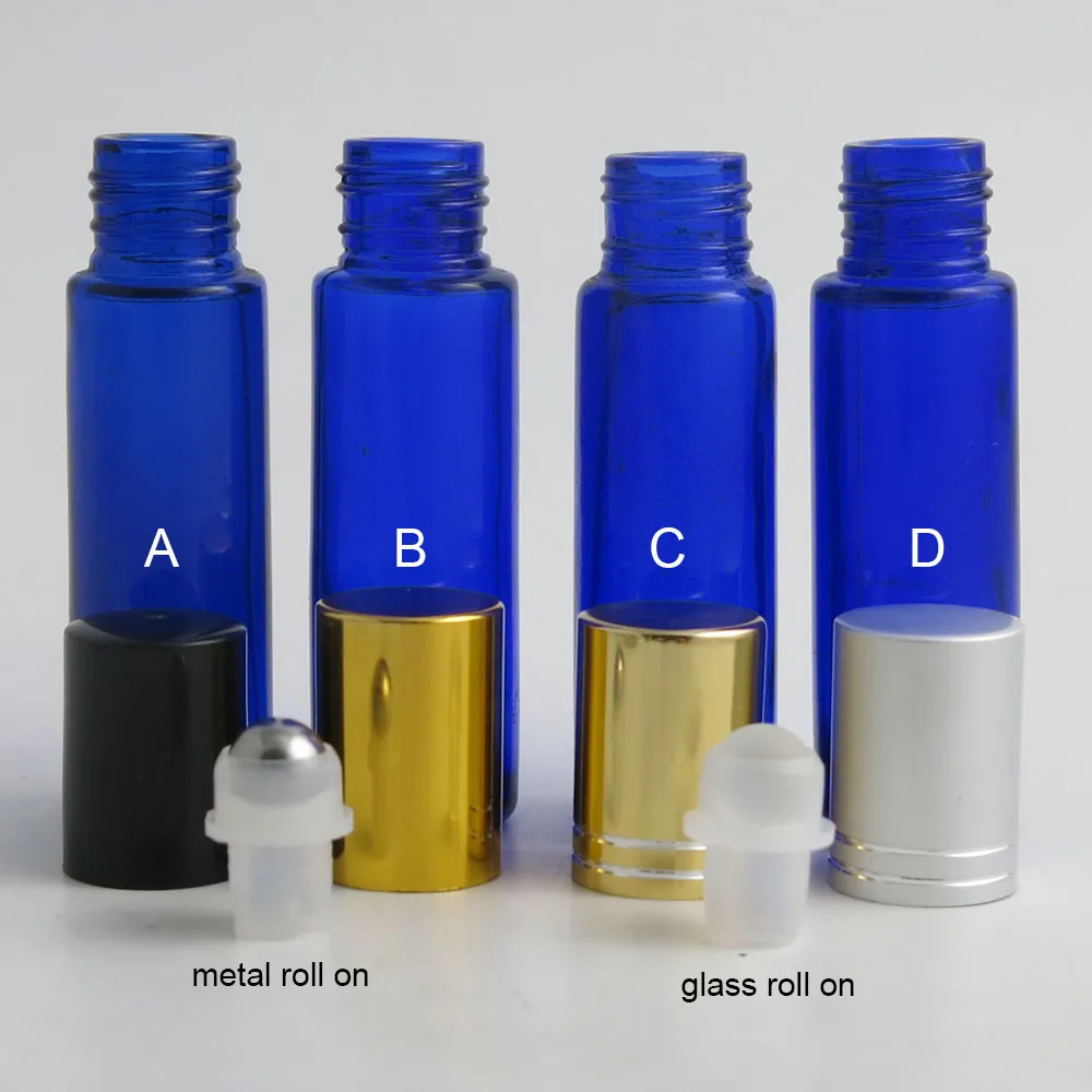 24pcs x 10ml Travel Portable Perfume Roller Bottles Essential Oil Empty Blue Bottles Roll On Sample 2