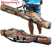 Sougayilang сумка для удочки 130 см камуфляжная двухслойная водонепроницаемая сумка для рыболовных снастей холщовая Рыболовная Сумка рюкзак Рыболовная Сумка