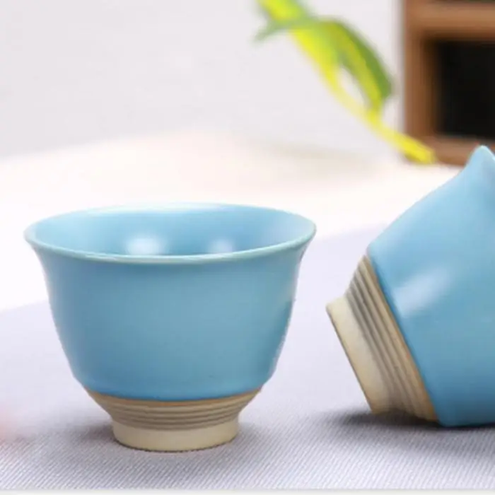 Portable Chinese Tea Set Ceramic Teapot Leaves Jar 3 Porcelain Tea Cups with Carrying Case YU-Home