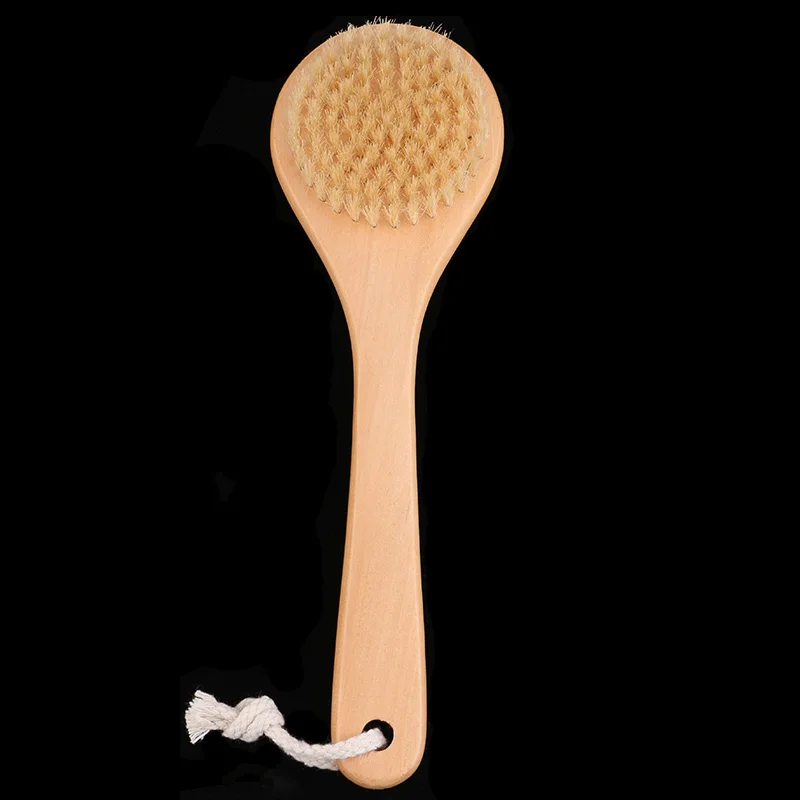Buy Natural Bristle Middle Long Handle Wooden Shower