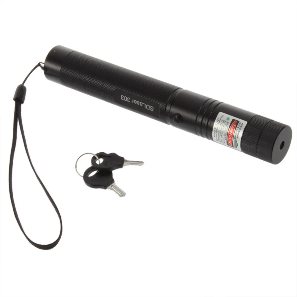 1 pcs قوية SDLaser303 قابل للتعديل التركيز 532nm الأخضر مؤشر ليزر ضوء انتاج الطاقة أقل من 1 mw لا بطارية