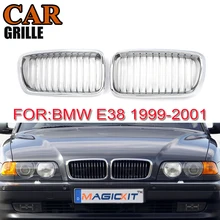 MagicKit Pair Gloss Chrome Car Front Kidney Grilles Grille For BMW 7-Series E38 Sedan 1999-2001 Car Cover Racing Grills drag specialities 2001 0278 chrome fat spotlights pair