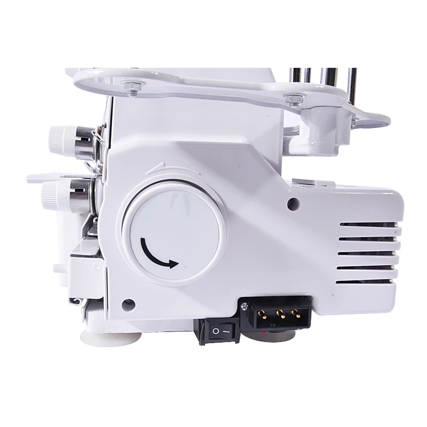 Professical Household Sewing Machine Portable Four-line Overlock Sew Machine With Pedal and Lamp 220V 120W 1200S.P.M