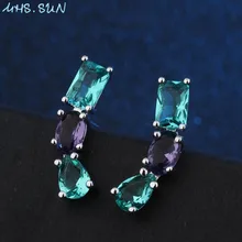 MHS.SUN Temperament Lady Fashion AAA Zircon Jewelry Stud Earrings Shiny Geometric CZ Crystal Stone Earrings For Female Xmas Gift