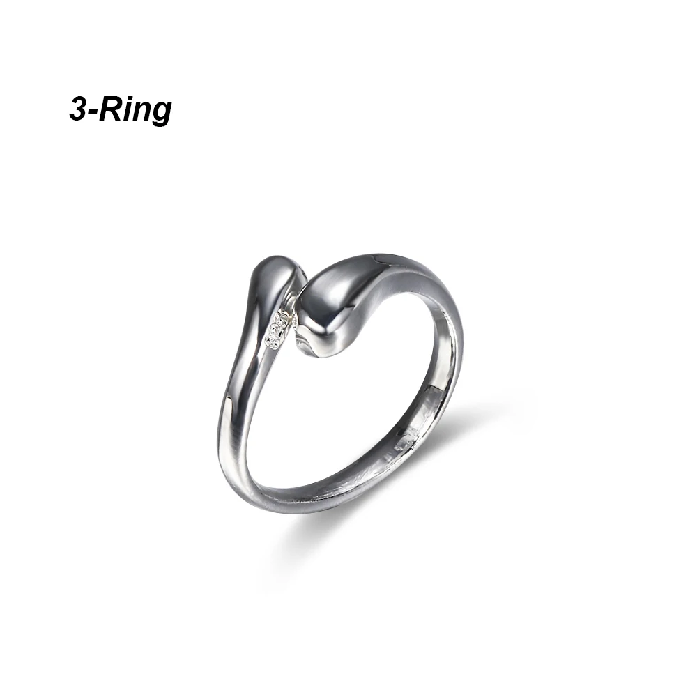 1 комплект, Модный женский свадебный браслет слезы, ожерелье, серьги, кольцо, Открытый браслет, регулируемый набор свадебных ювелирных изделий, Букле д 'Орель - Окраска металла: Silver 3
