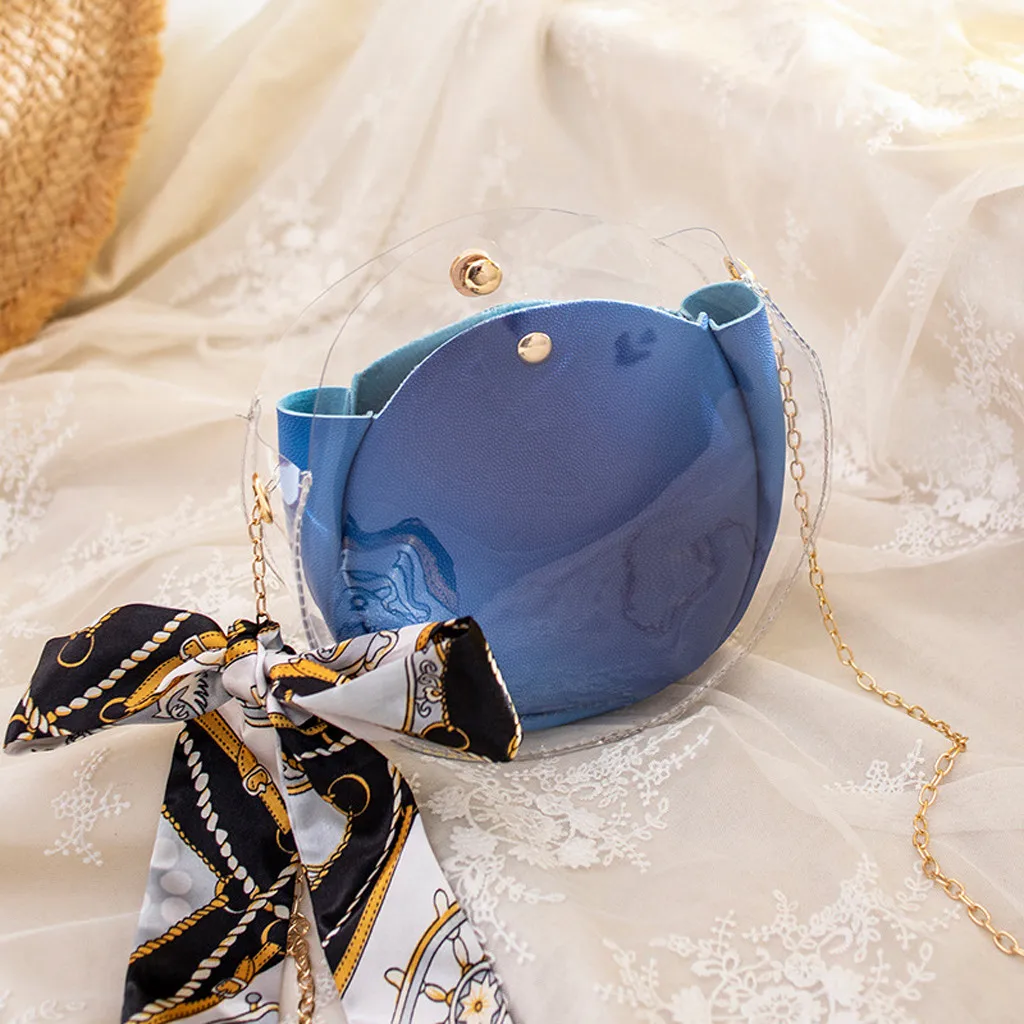 Модные женские Дамские Мини прозрачные желеобразные сумки через плечо дамские вечерние сумки для отдыха - Цвет: BU