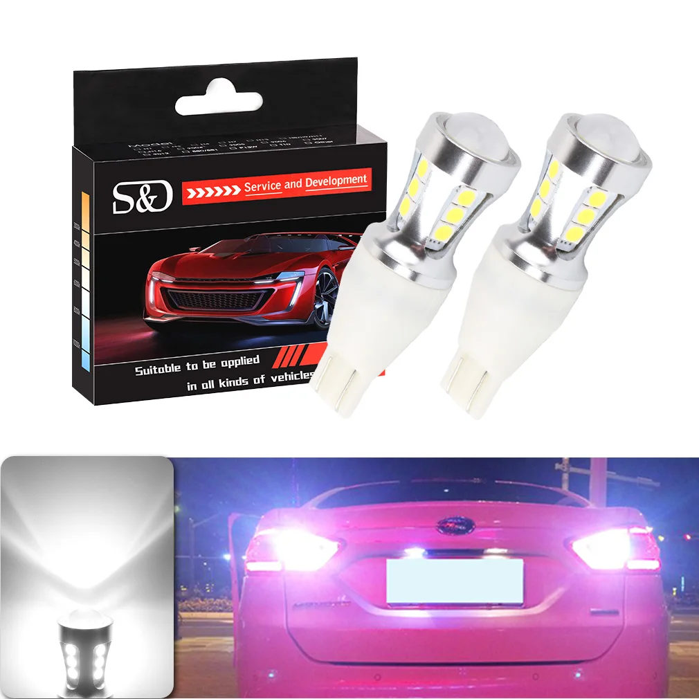 

2pcs 1000Lm W16W T15 LED Bulbs Canbus OBC Error Free LED Backup Light 921 912 W16W LED Bulbs Car reverse lamp Xenon White D030