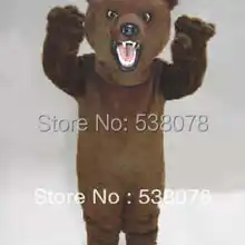 Акция свирепый костюм гризли, маскот темно-коричневый Мишка маскот костюм вечерние Карнавальная Фантазия платье SW508